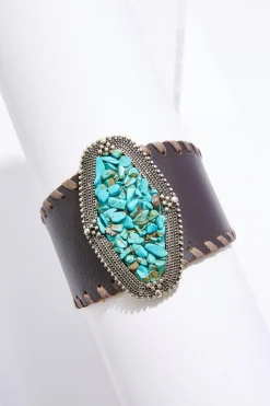 Western Faux Leather Snap Bracelet