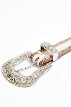Western Stud Faux Fur Belt
