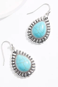 Western Tear Turquoise Earrings