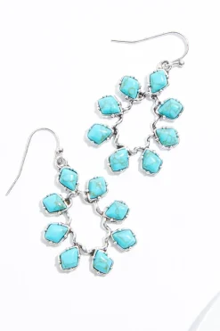 Western Turquoise Dangle Earrings