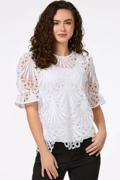 White Crochet Top