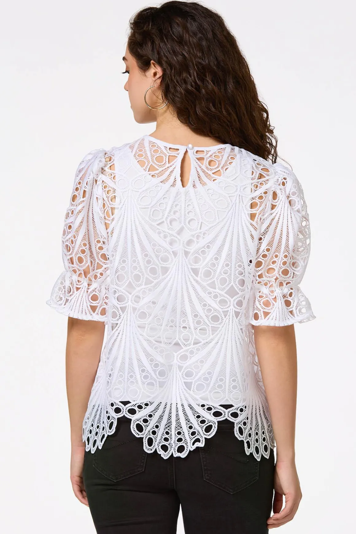 White Crochet Top