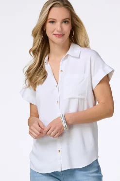 White Cuffed Sleeve Shirt