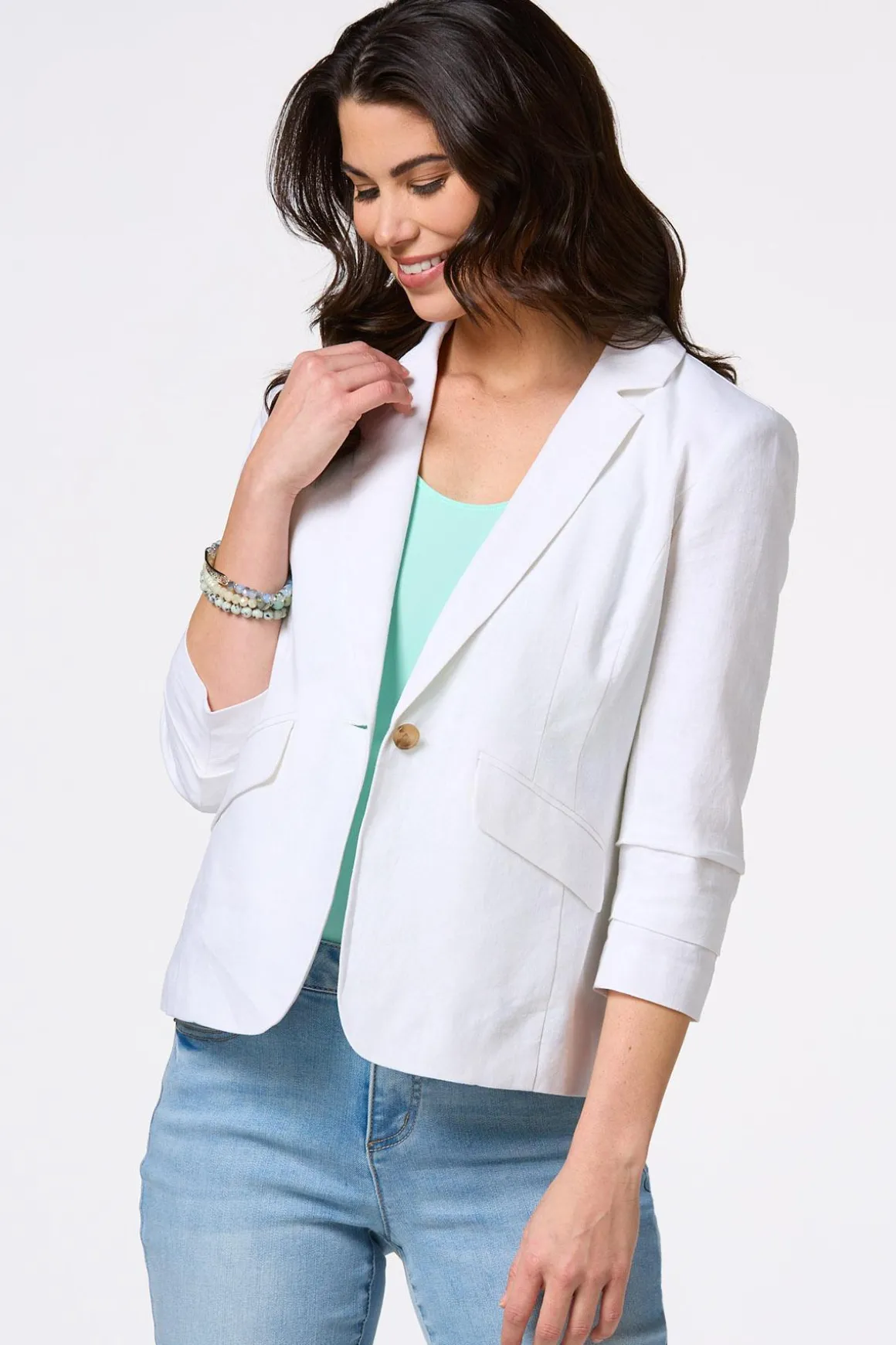 White Linen Blazer
