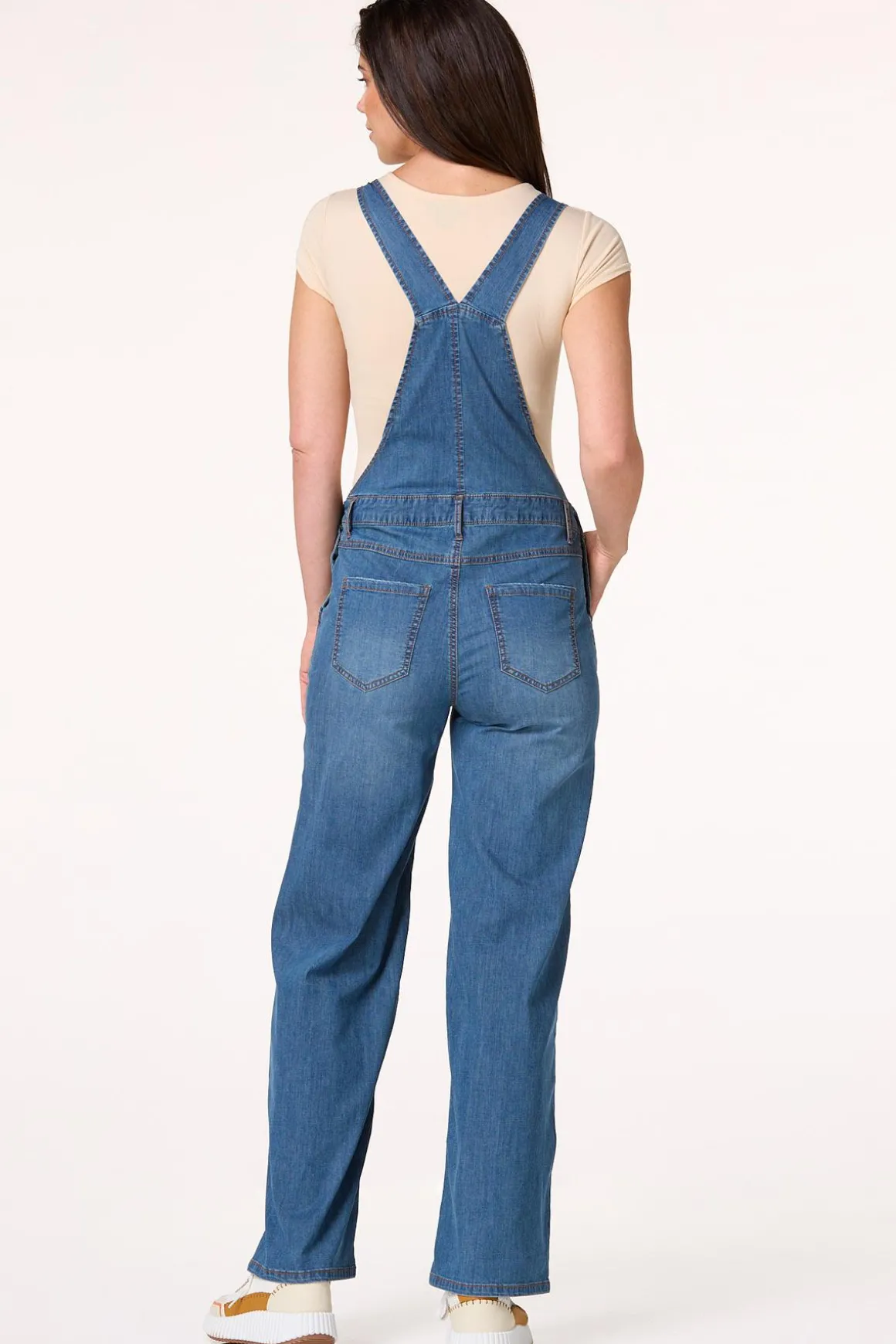 Wide Leg Denim Overalls