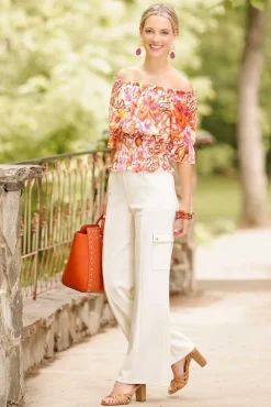 Wide Leg Seamed Cargo Pants