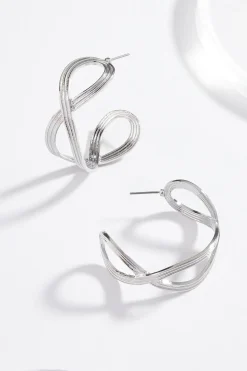 Wide Twist Hoop Earrings