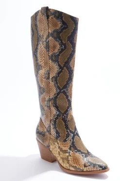 Wide Width Snakeskin Tall Boots