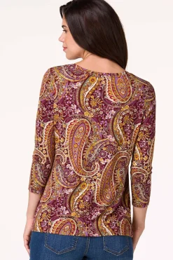 Wine Paisley Top