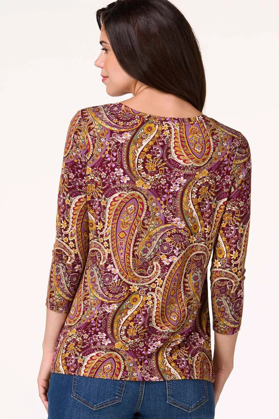 Wine Paisley Top
