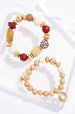 Wood Beaded Bracelet Set