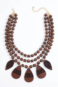 Wood Layered Short Necklace