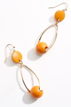 Wood Metal Post Earrings