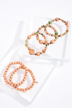 Wood Multi Stretch Bracelet Set