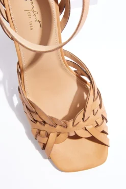 Woven Block Heel Sandals