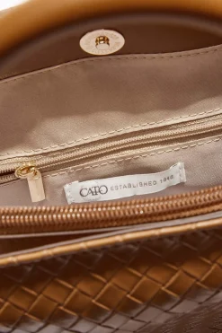 Woven Effect Cinched Satchel