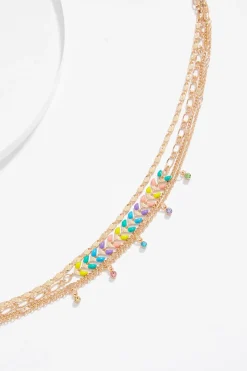 Xl Enamel Leaf Layered Anklet
