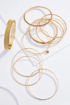 Xl Textured Bangle Bracelet Set